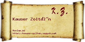 Kauser Zoltán névjegykártya